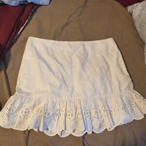 Express Ivory Embroidered Skirt